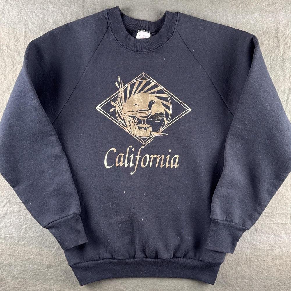 Vintage 90s California Wildlife Bird Sweatshirt Nature Scenic Graphic USA M